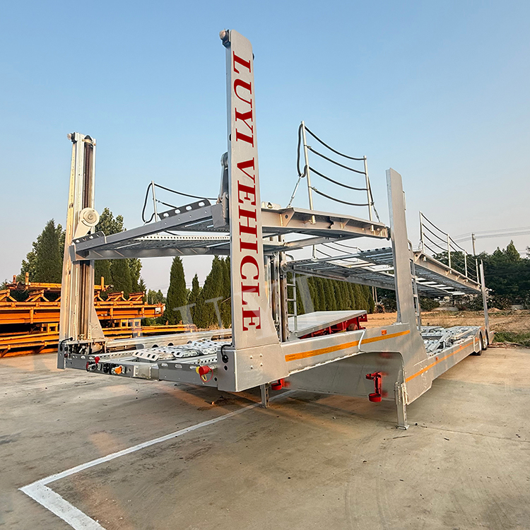 Luyi 2 Axle Customized Galvanized Car Carrier Car Transport Semi Trailer