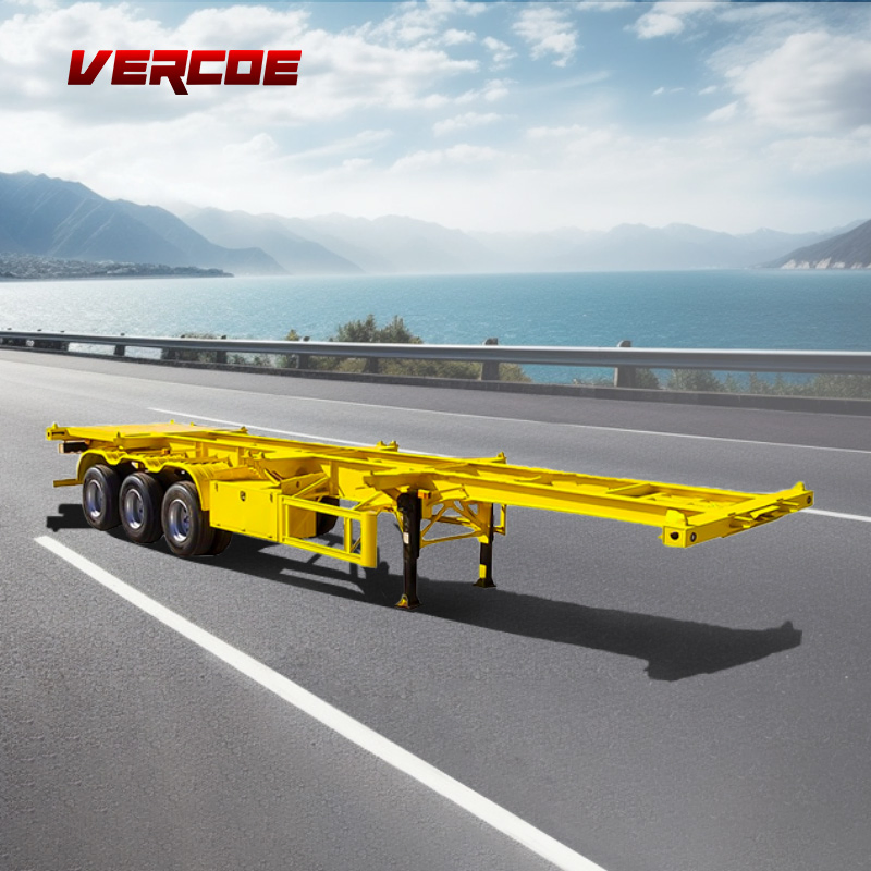 3 4 Axle 20FT 40FT 40 Foot 53 20FT 40FT Skeleton Tri Axle 20/40 Flatbed Truck Container Chassis Semi Trailer Container Transport Trailer