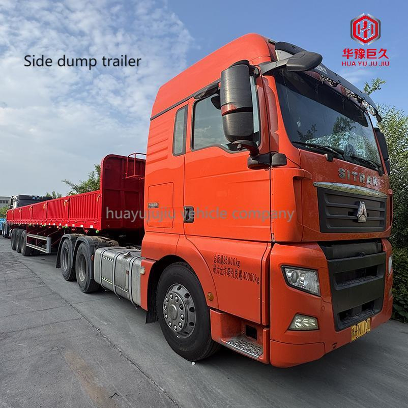 3 Axles Auto Vehicle Transport Transportation Side Dump Hydraulic Mechanical Lifting Towing Double Deck Drop Carrier Semi Trailer