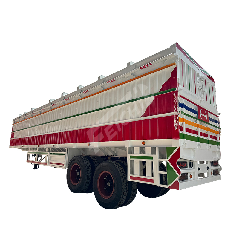 Sudanese Style 2-Axle High-Sided Plate Semi-Trailer Livestock Animal Cattle Transport Fence Side Wall Semi-Trailer