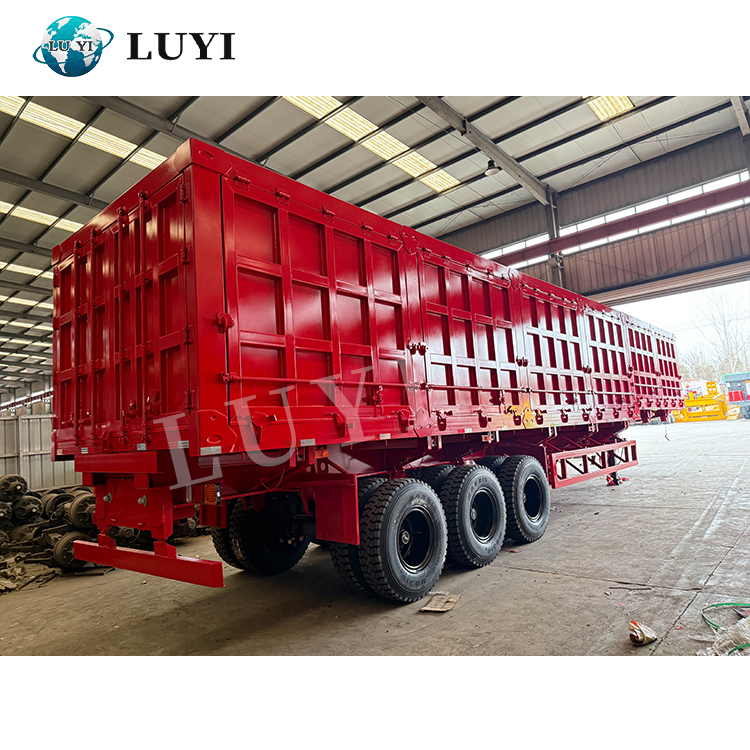 High Quality 60-Ton Luyi 3-Axle Hydraulic Dump Truck/Side Dumper Tipper Semi Trailers 30-50cbm New Steel Material