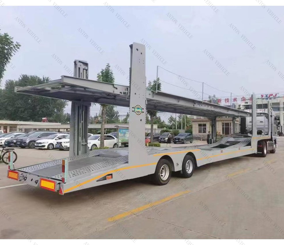 BPW Axle Hydraulic Double-Decker Car Carrier Semi-Trailer, Detachable Car Trailer Suitable for Container Transportation