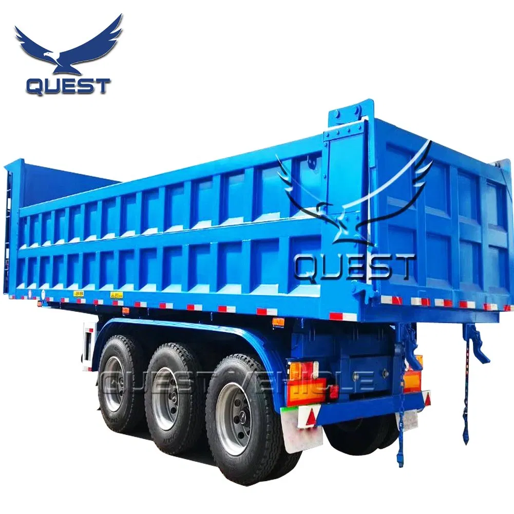 Customized Tri-Axle Tipper Box Drop Dump Semi Trailer for Transport Grain