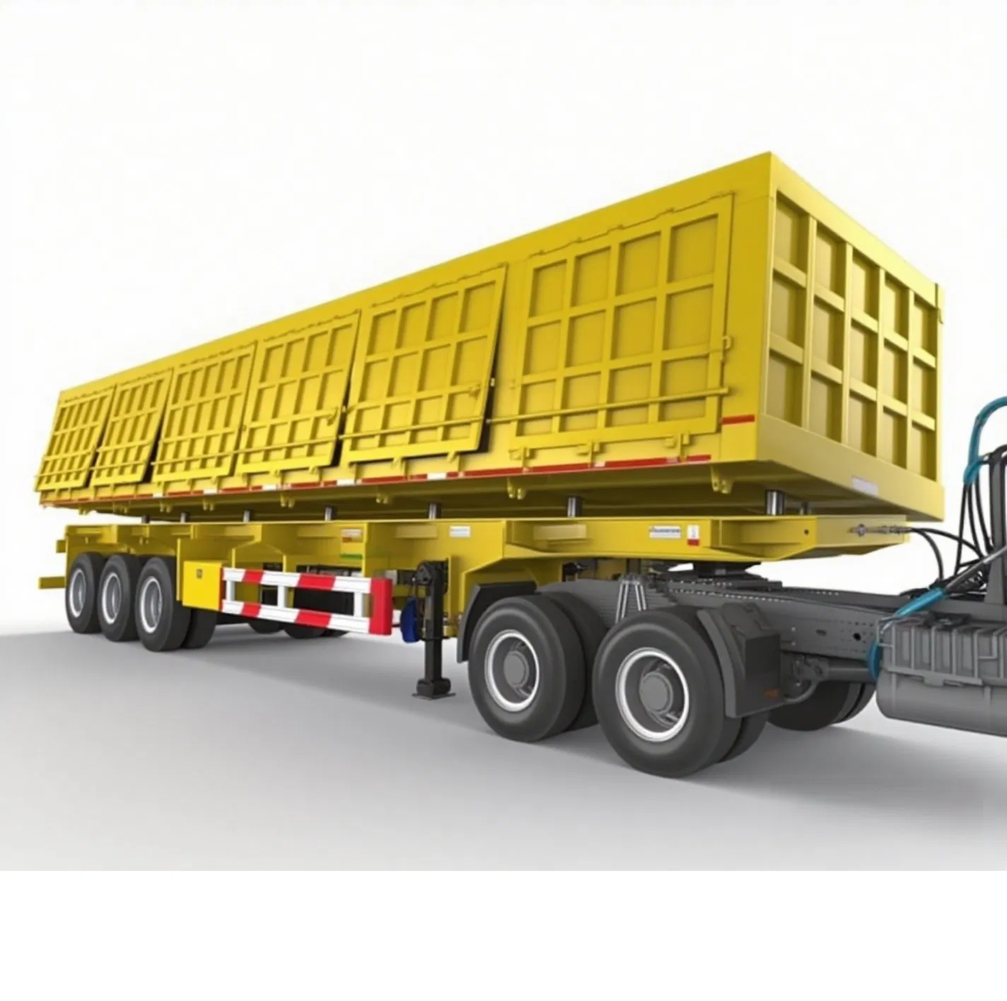 Affordable Steel Side Dump Trailer for Heavy Cargo Transport Semi-Trailer Side Tipping Trailer 3/4/6 Axle Rollover Steel Low Price