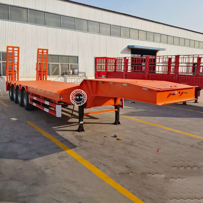 Heavy Duty 3 Axis 50 Ton Gooseneck Lowbed Trailer Hydraulic Low Boy Semi Trailer Low Bed Trailer Low Loader/Lowboy with Ramp