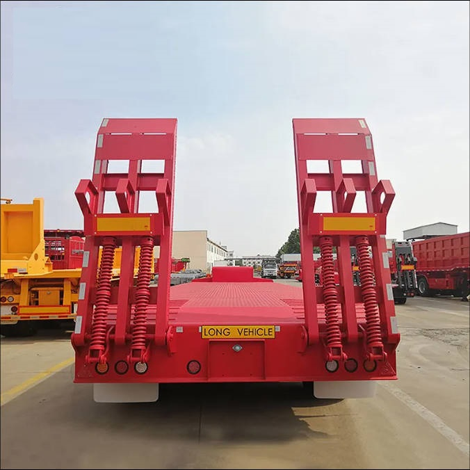 Factory Trailer Manufacture Lowboy Trailer 60 Ton, Low Boy Truck Tralier, White Semi Trailer, Gooseneck Lowbed Trailer, Container Chassis