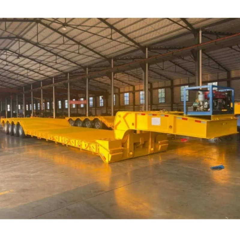 3 Axle 4 Axle 5 Axle 6axle Folding Transport Hydraulic Front Loading Removable Detachable Gooseneck Lowbed Lowboy Truck Semi Trailer