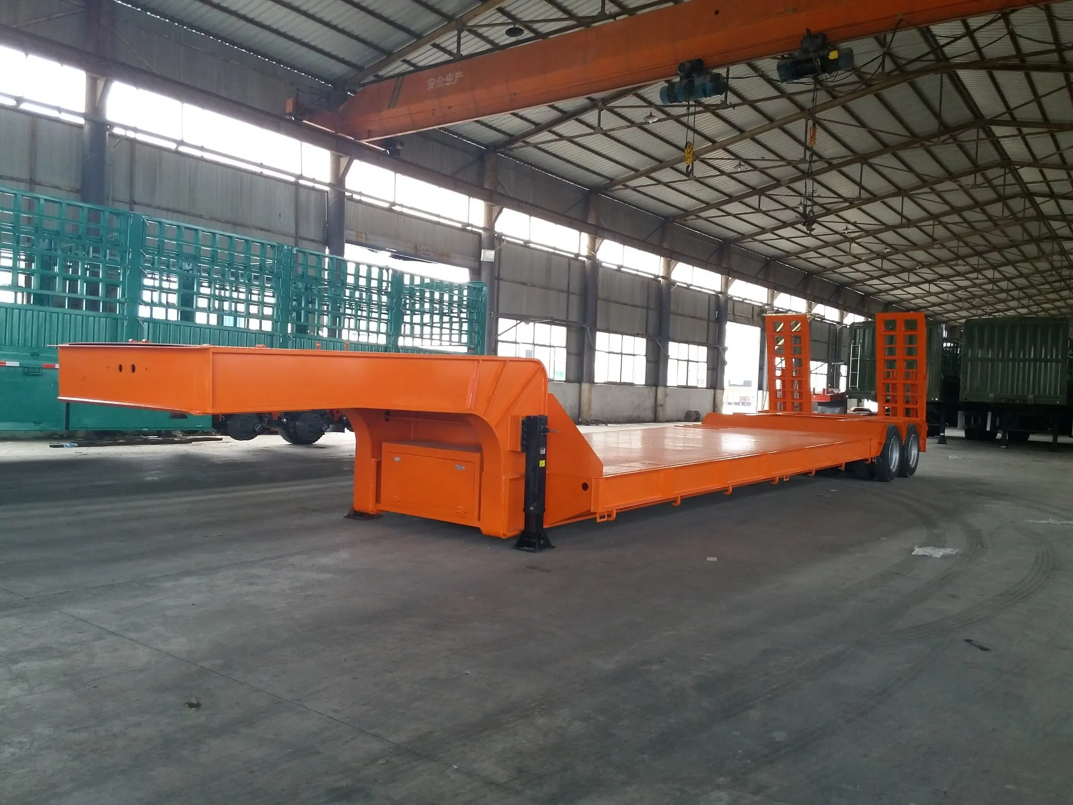 Mongolia Coal Loading Two Flatbed Semitrailer Container Trailer Container Dump Skeleton Truck Low Boy Dolly Lowbed Truck Trailer