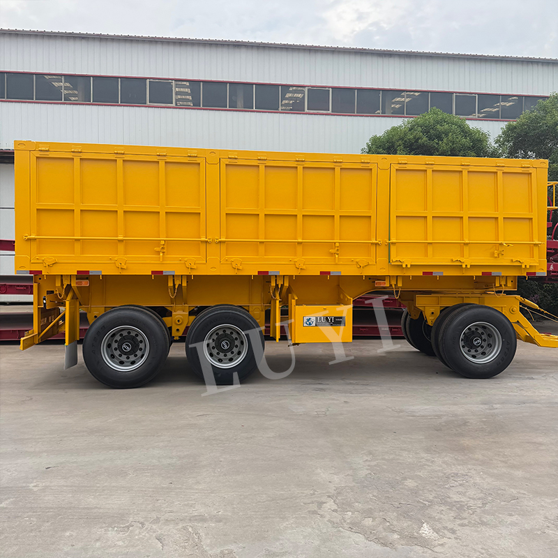 80t Flatbed Luyi Shipping 7.2m (L) × 2.5m (W) 1.5m (H) Towbar Tipper Full Trailer