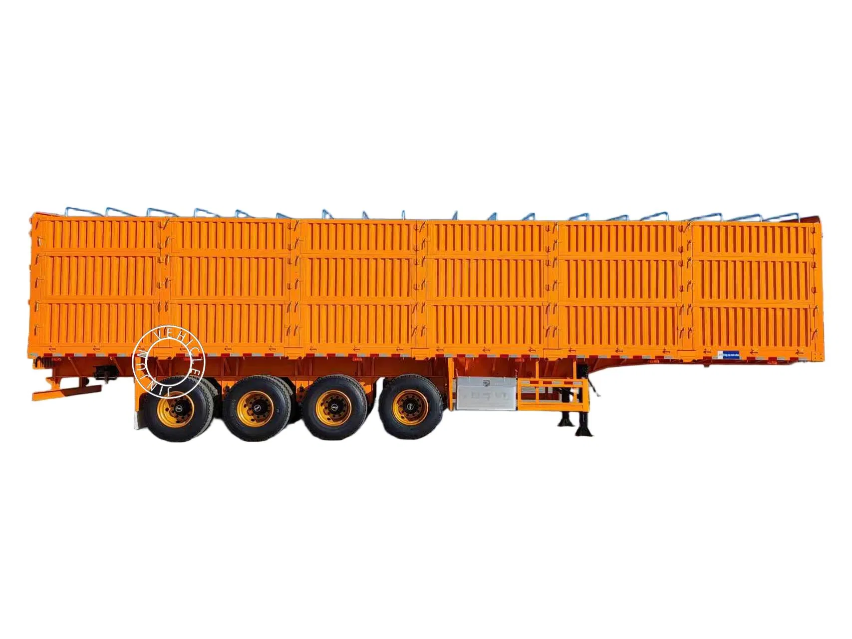 4-Axle High-Sided Fence Side Wall Semi Trailer for Bulk and Container Cargo Transport
