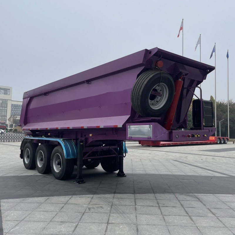 Cheaper Heavy Duty Hydraulic 2/3/4 Axle 60 80 100 Tons U Square Shape Side Rear End Tipper Dump Tipping Dumping Sand Stone Rock Transport Semi Dump Trailer