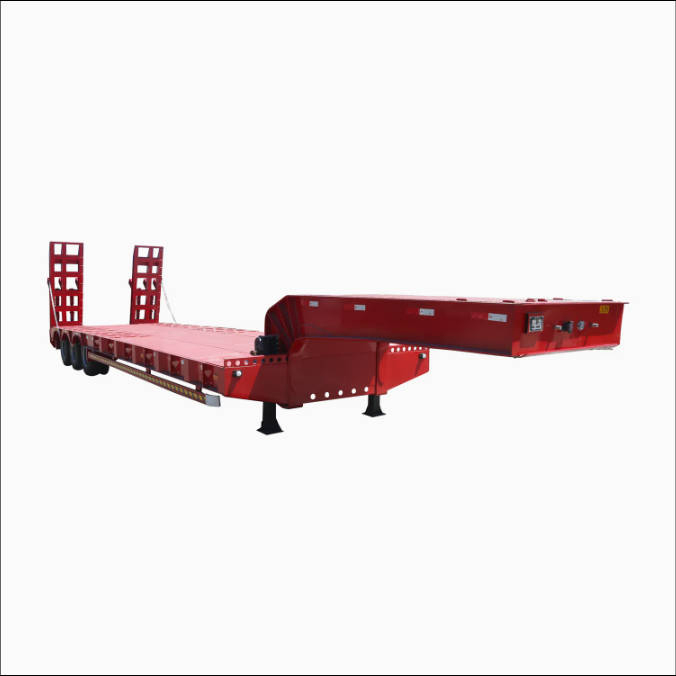 Good Quality 3/4/5 Axle 40/60/80ton Heavy Duty Gooseneck Hydraulic Ramp Low Loader/Lowbed/ Lowboy Low Bed Trailer Truck Semi Trailers for Excavator Transport