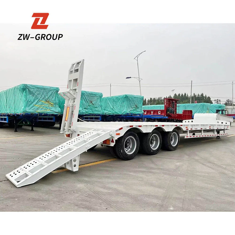 Heavy-Duty 70 Ton Hydraulic Extendable Low Bed Semi Trailer