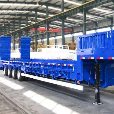 Hot Sale 3 Axle 40 75 Ton Tri Axle Double Drop Deck Lowbed Loader Semi Trailer Low-Loader for Sale