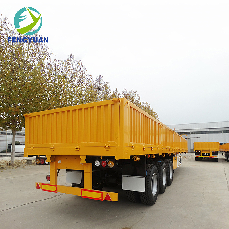 3 Axle 13m Side Wall Dropside Platform Fence Semi Trailer with Sidewall for Sale