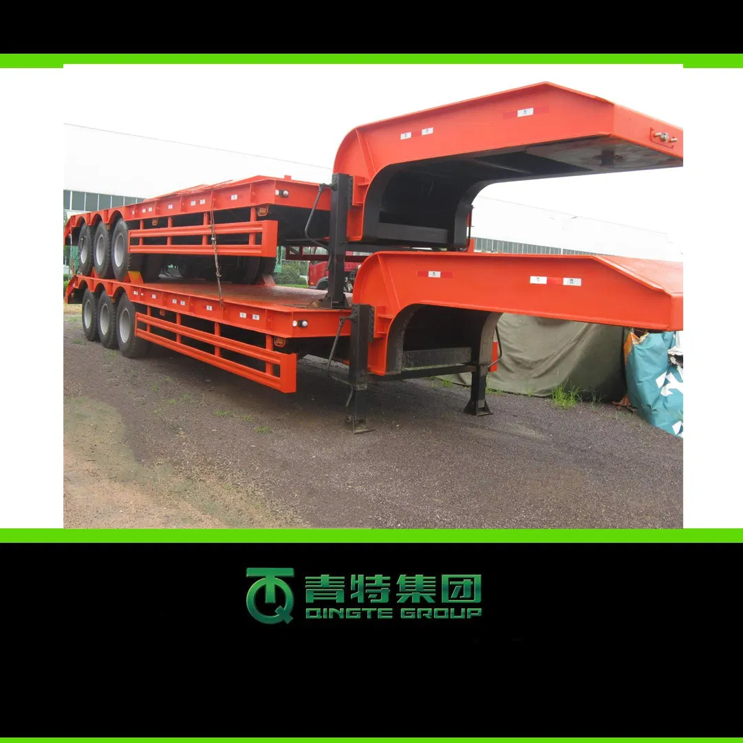 20-1200 Ton Low Bed Semitrailer Folding Gooseneck Lowboy Front Load Truck Trailer