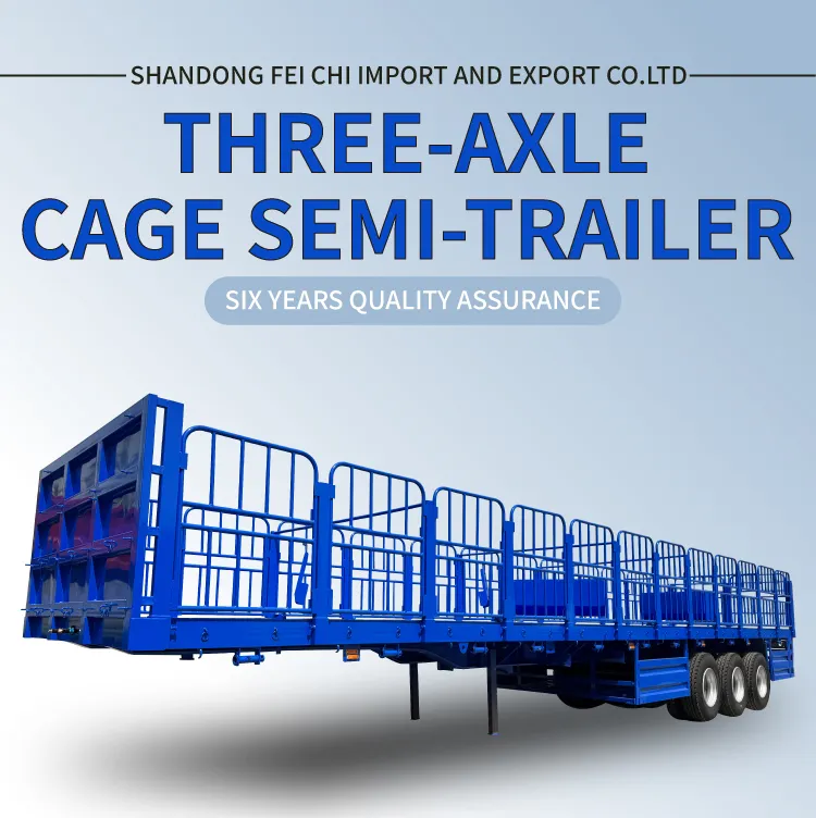 3 Axle Heavy Duty Fence Cargo Semi Trailer