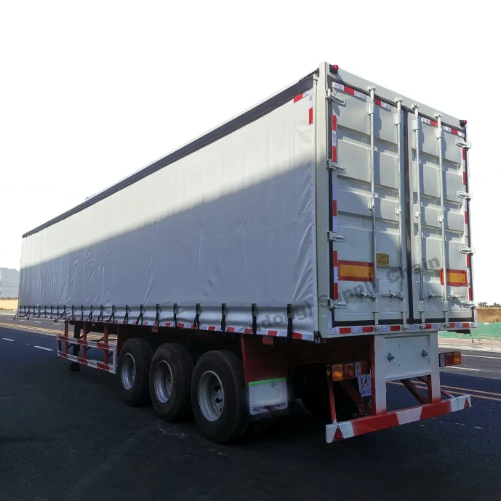 Semi-Trailer Truck Curtain Side Cargo Van Box Truck for Road Transportation
