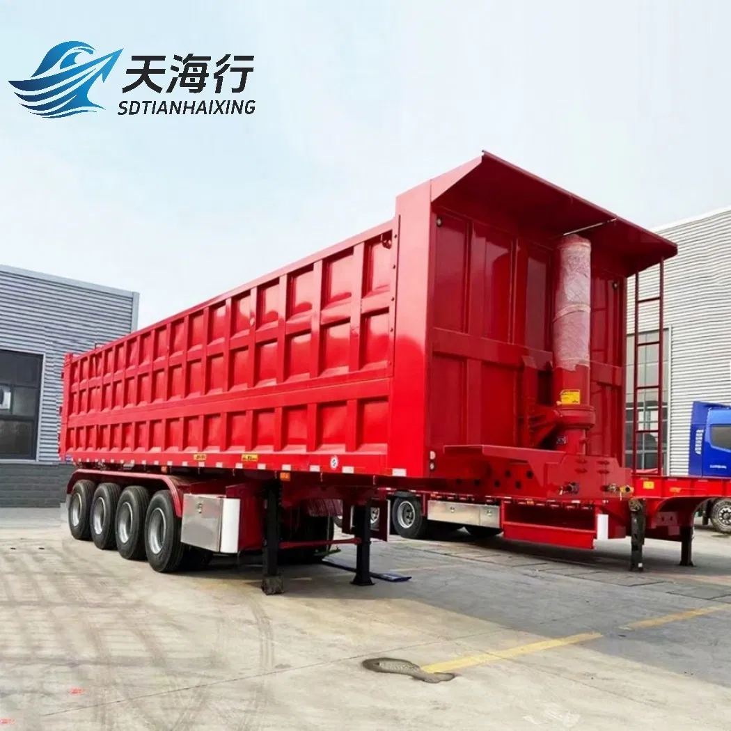 Cheap Price 3-Axles Semi-Trailer Steel Rear Dump Tipper Dumper with Side Tipping for Truck Use