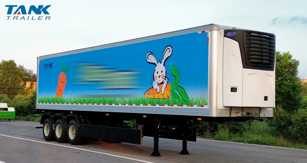 Refrigerator Semi Trailer Side View