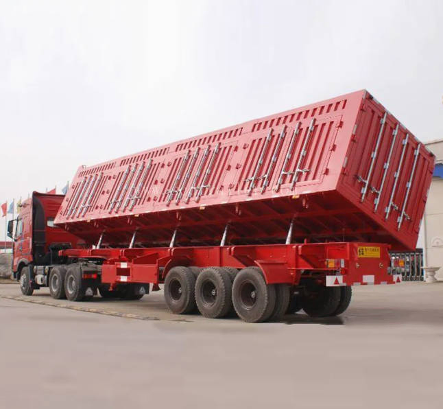 3 Axles Loading 60 Tons Side Dump Semi Trailer Truck Low Price Side Tipper Dump Truck for Sale