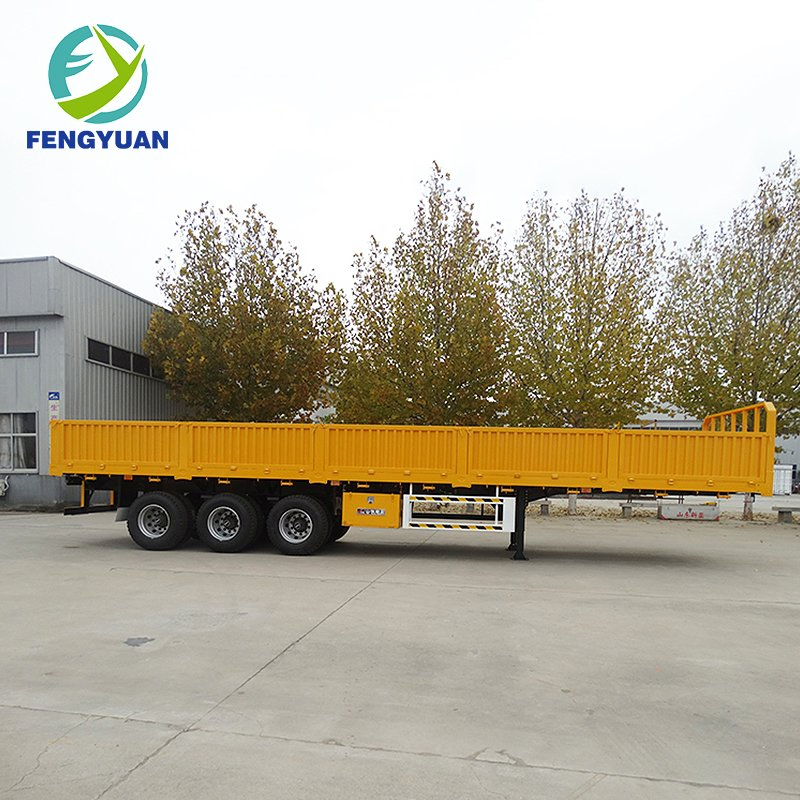 3 Axle 13m Side Wall Dropside Platform Fence Semi Trailer with Sidewall for Sale