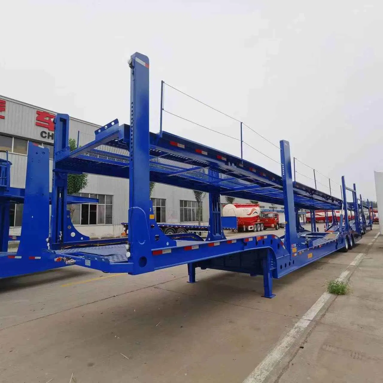 24V Electric Pump System Two-Axle Car Trailer Car Carrier Semi Trailer