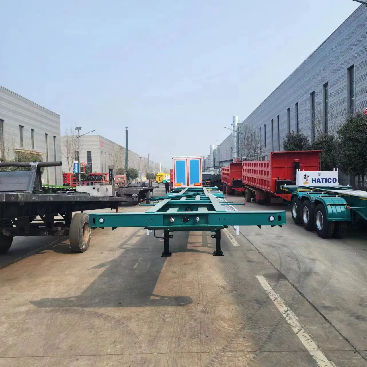 Cheap Skeleton Semi Trailer 20FT 40FT Container Trailer Lightweight Steel Chassis Frame Skeleton Semi-Trailer
