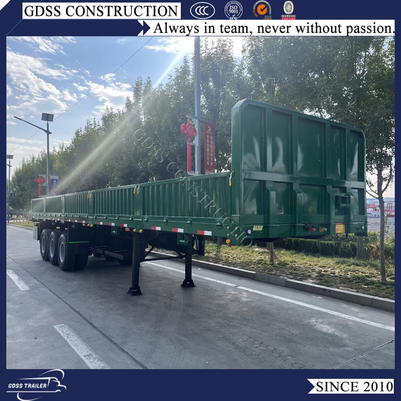 High Wall 40FT Long Transport Cattle Livestock Semi Trailer