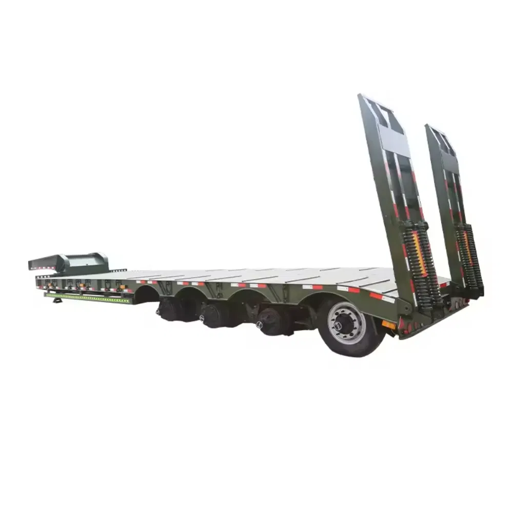 3 Axle 60 Tons 100 Ton Hydraulic Extendable Lowboy Loader Lowbed Low Bed Truck Semi Trailer for Sale