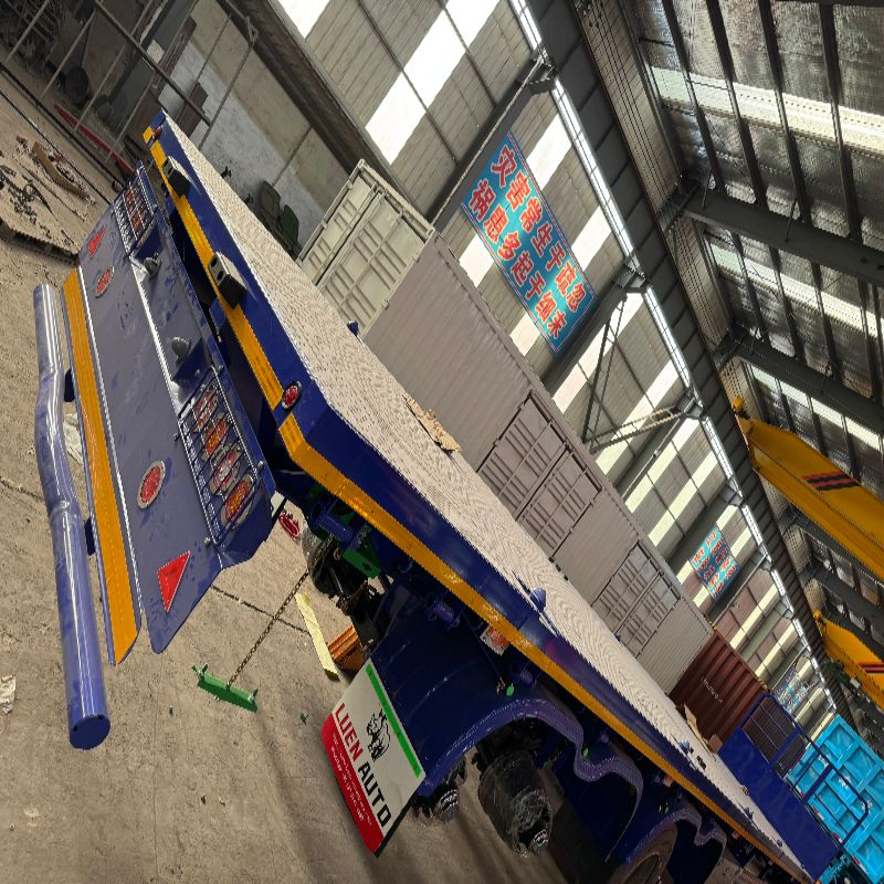 China Heavy Duty Used 2 8wheel 3 4 Axle Utility Lock Transportation Cargo 20/40/45FT Flat Bed Flatbed Shipping Container Chassis Semi Truck Box Trailer for Sale