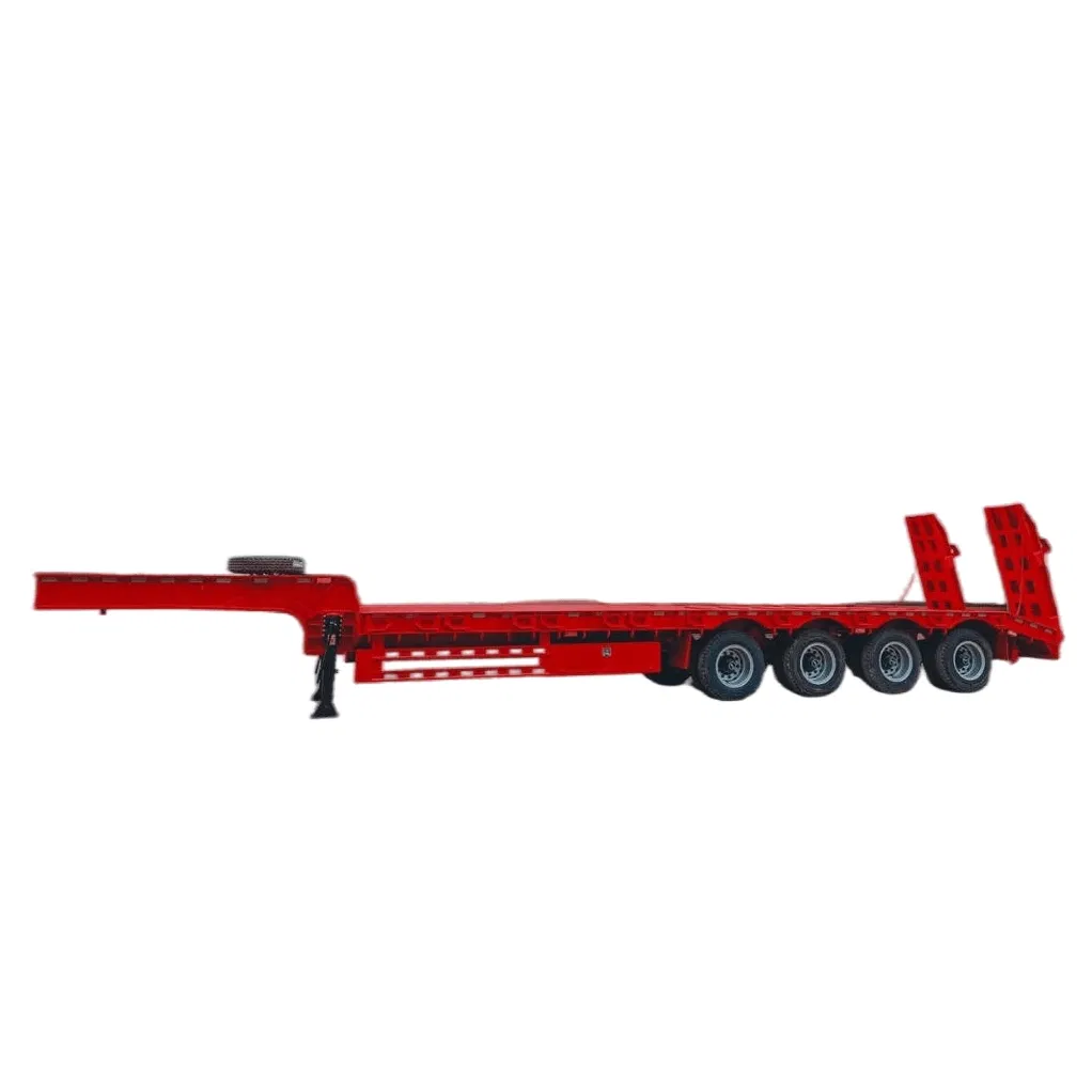 Low Bed Semi Trailer with Extendable Deck 3-Axle 120t Capacity Load 18000mm Max Length Rust-Resistant Coating