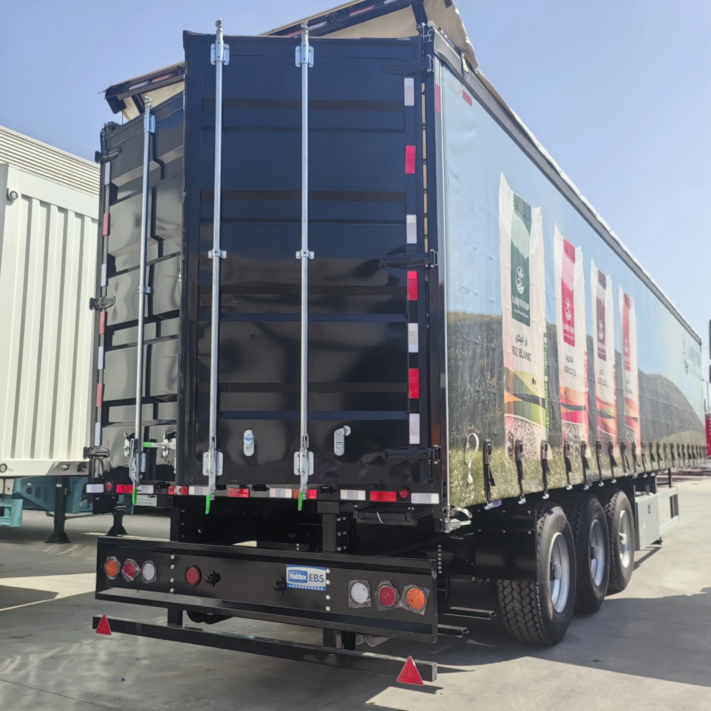 53FT 45FT 3 Axle 40ton Cargo Box Dry Van PVC Fabric Water-Proof Curtain Side Truck Semi Trailer with BPW Air Suspension for Russia Market