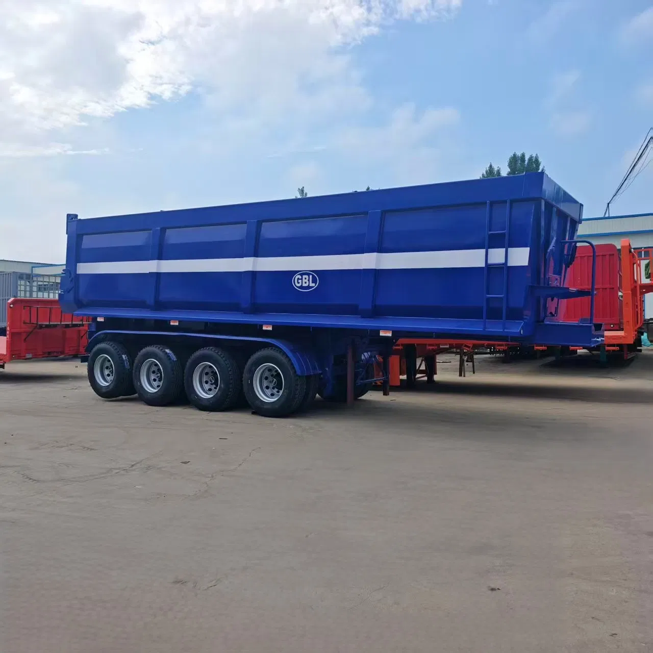 Dump Trailer Hydraulic End and Side Tipper Semi-Trailer Canton Fair Truck Exhibition