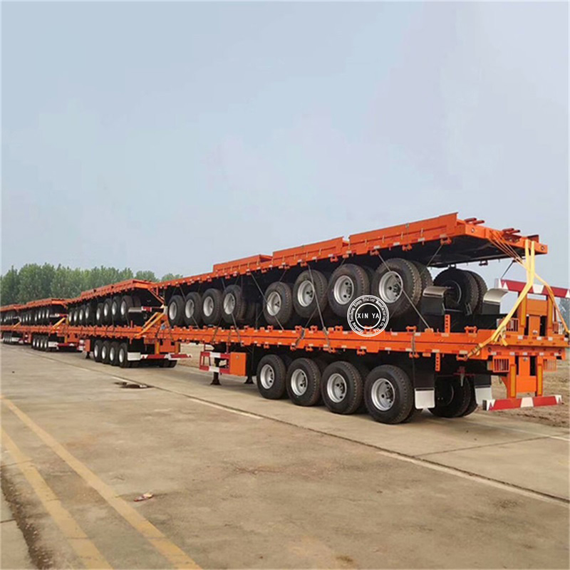 4 Axle 45FT Flatbed Semi Trailer Container Trailer Cargo Trailer Lowbed Flat Bed Semi Trailer