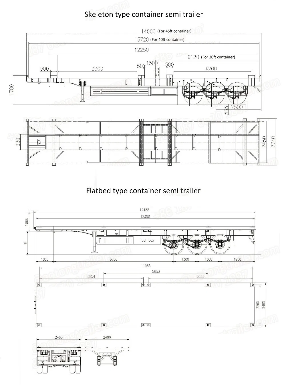 Flatbed Semi Trailer
