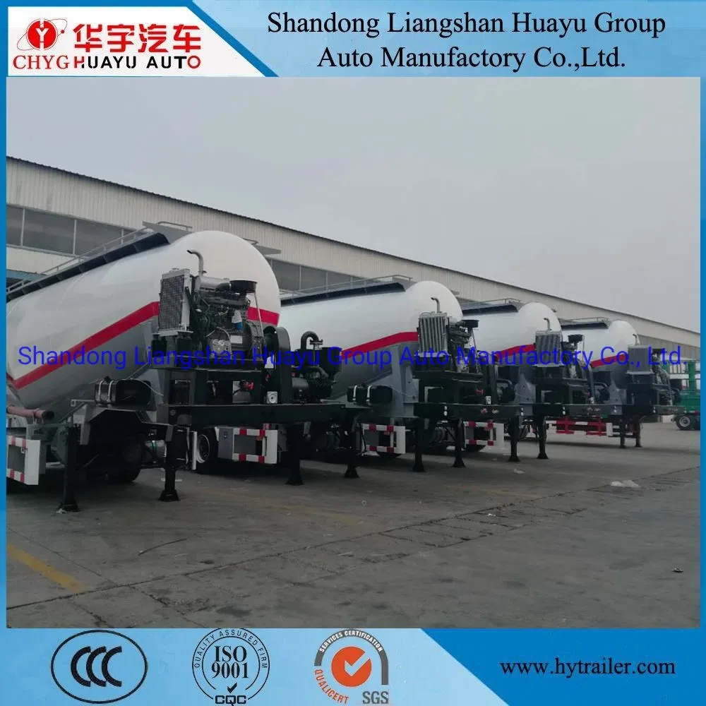 Three Axle 40/50 Cbm Bottom Discharge/Unloading Bulk Cement/Fly Ash/Flour/Powder Material Transport Tank/Tanker Heavy Duty Truck Semi Trailer