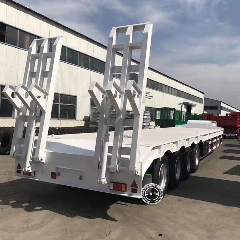 Heavy Duty Tri Axle Gooseneck Lowbed Semi Trailer 60t 100t Low Bed/Lowboy/Low Loader Trailer Bulldozer Equipment Transport Low Boy Semi Trailer Manufacturer