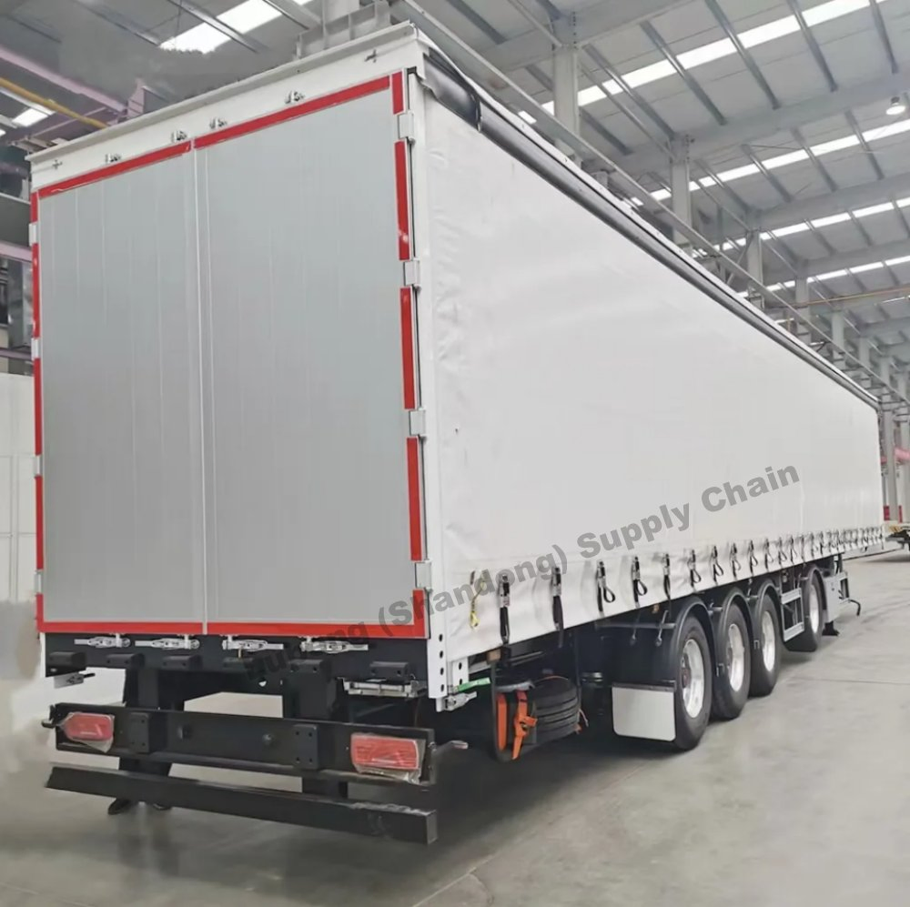 Semi-Trailer Truck Curtain Side Cargo Van Box Truck for Road Transportation