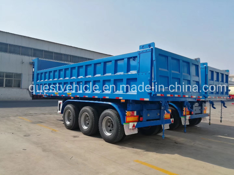 Customized Tri-Axle Tipper Box Drop Dump Semi Trailer for Transport Grain