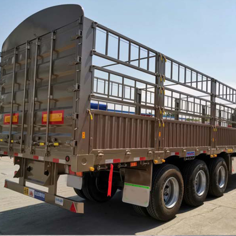 Fence Semi Trailer 3/4 Axle Cargo Extended Flat Bed Fence Side Board Semi Trailer