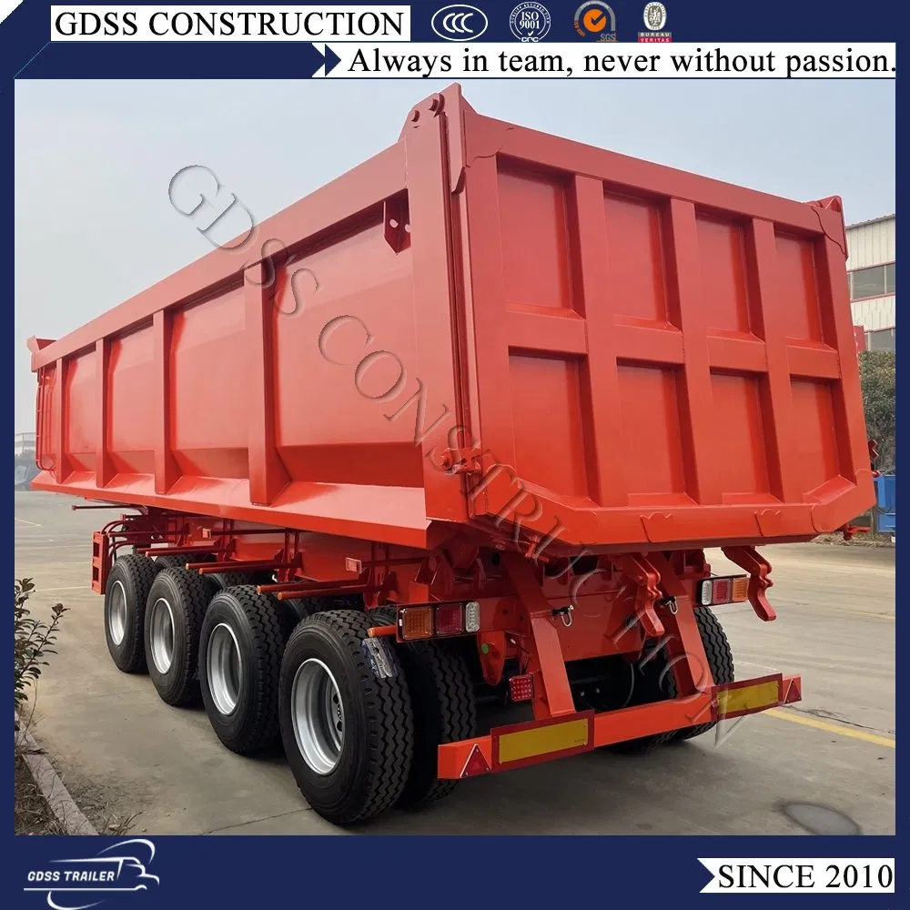 Loading 60 Tons Grains Stones Rear Tipper Truck Semi Trailer