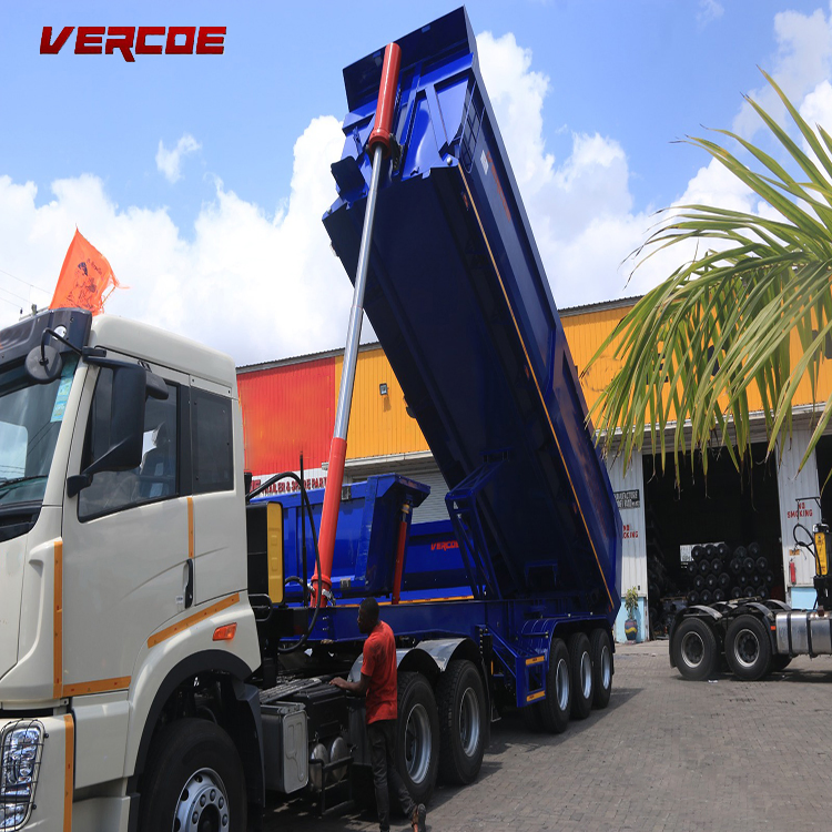 Vercoe 3 Axle Dump Tipper Heavy Truck 32cbm Stone Sand Transport U Shape Dumper Tipping Dump Semi Trailer for Sale in Africa