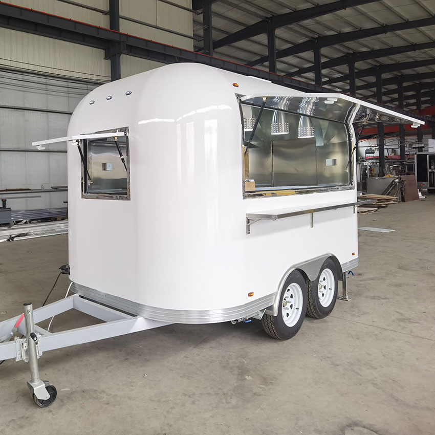 Stainless Steel Mobile Fully Equipped Hot Dog Ice Cream Cart Food Trailer with Full Kitchen