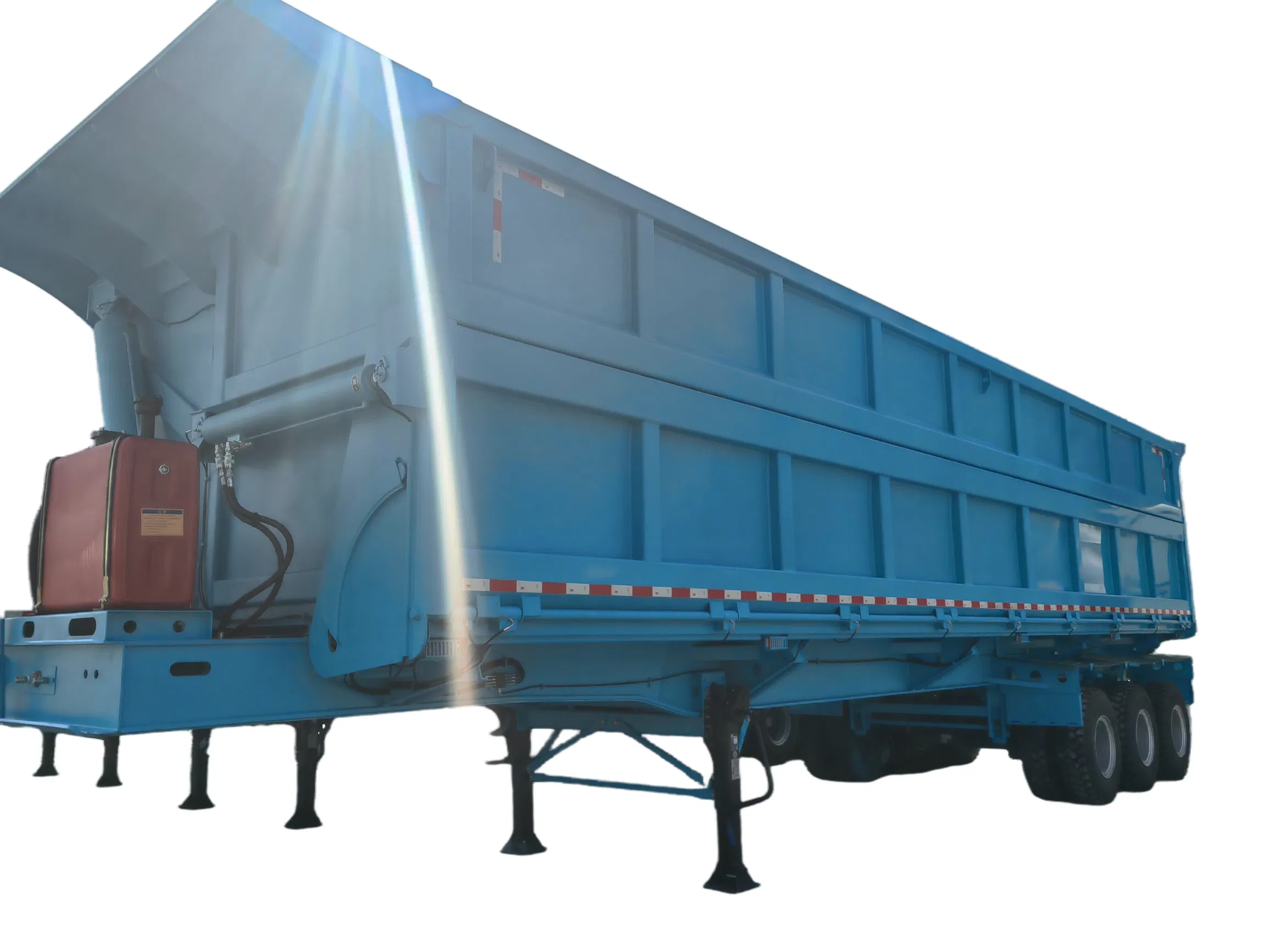 New 3 4 Axles Side Drop Tipper Semi Trailer Side Dump Trailer