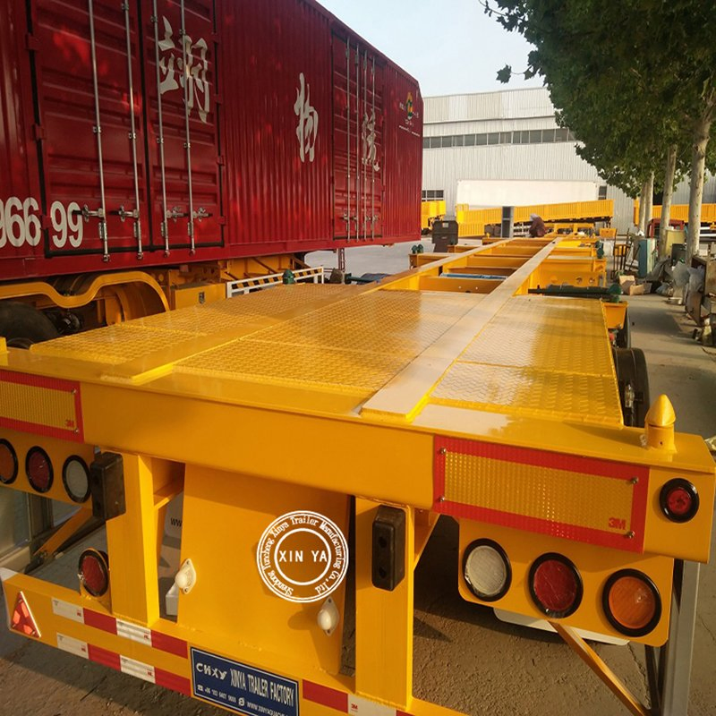 High Quality 2 Axles 3 Axles 4 Axles Skeleton Semi Trailer 20FT 40FT 45FT Skeletoner Chassis Trailer 30-80 Tons Container Semi Truck Trailer for Sale
