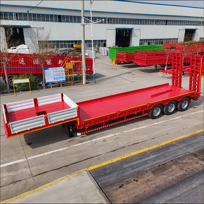 Customizable 16FT 18FT 26FT 53FT Lowbed Semi-Trailer Double Drop Deck Ideal for Wind Turbine Blades Air Suspension