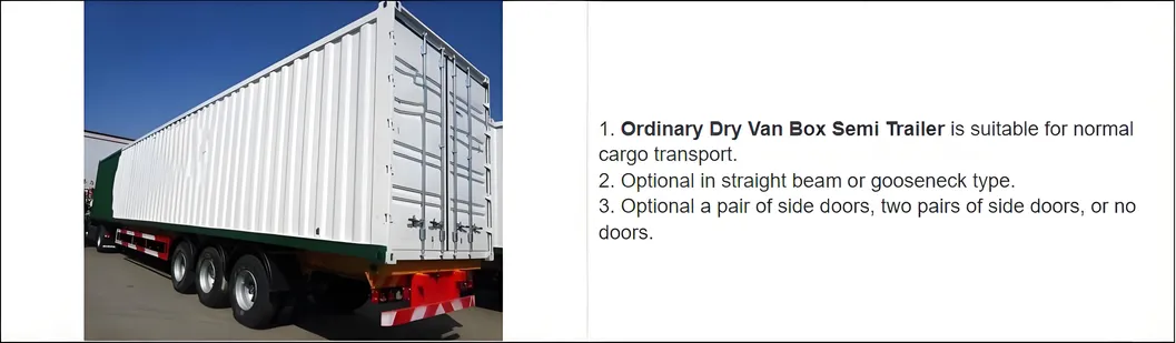 Dry Van Semi Trailer