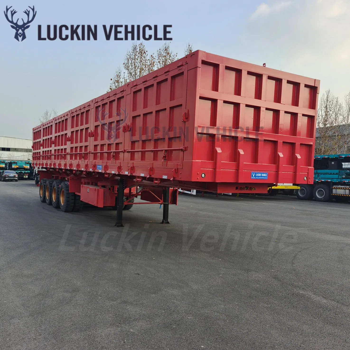 Heavy Duty 3/4 Axles 14 Meters 100/150/200 Ton Cimc Sinotruk HOWO Side Rear End Tipper Dump Tipping Cargo Sand Stone Wood Transport Truck Semi Trailer for Sale