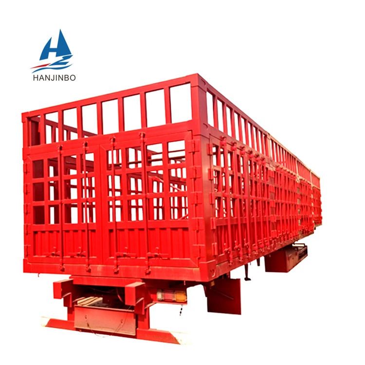 Best Price China 2 Axle 5 Ton Coal Transport Cage Side Wall Semi Drop Fence Log Box Van Cargo Trailer